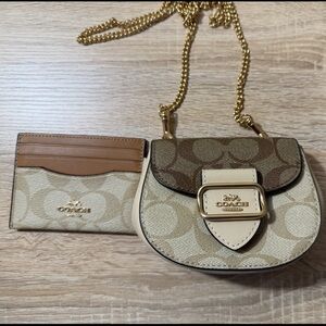 Coach Tan and Cream Mini Crossbody Bag
